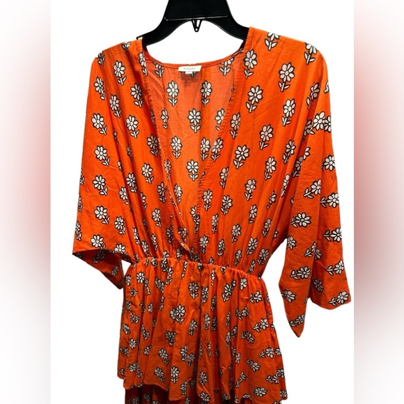 Rhode Orange Floral Print Midi Length Dress size S - Picture 7 of 12